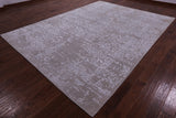 Grey Persian Tabriz Hand Knotted Wool & Silk Rug - 8' 10" X 11' 10" - Golden Nile