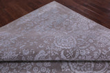 Grey Persian Tabriz Hand Knotted Wool & Silk Rug - 8' 10" X 11' 10" - Golden Nile