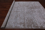 Grey Persian Tabriz Hand Knotted Wool & Silk Rug - 8' 10" X 11' 10"