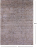 Contemporary Hand Knotted Wool & Silk Rug - 9' 0" X 11' 8" - Golden Nile