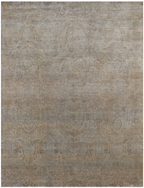 SUPER SALE Contemporary Hand Knotted Wool & Silk Rug - 9' 0" X 11' 8"