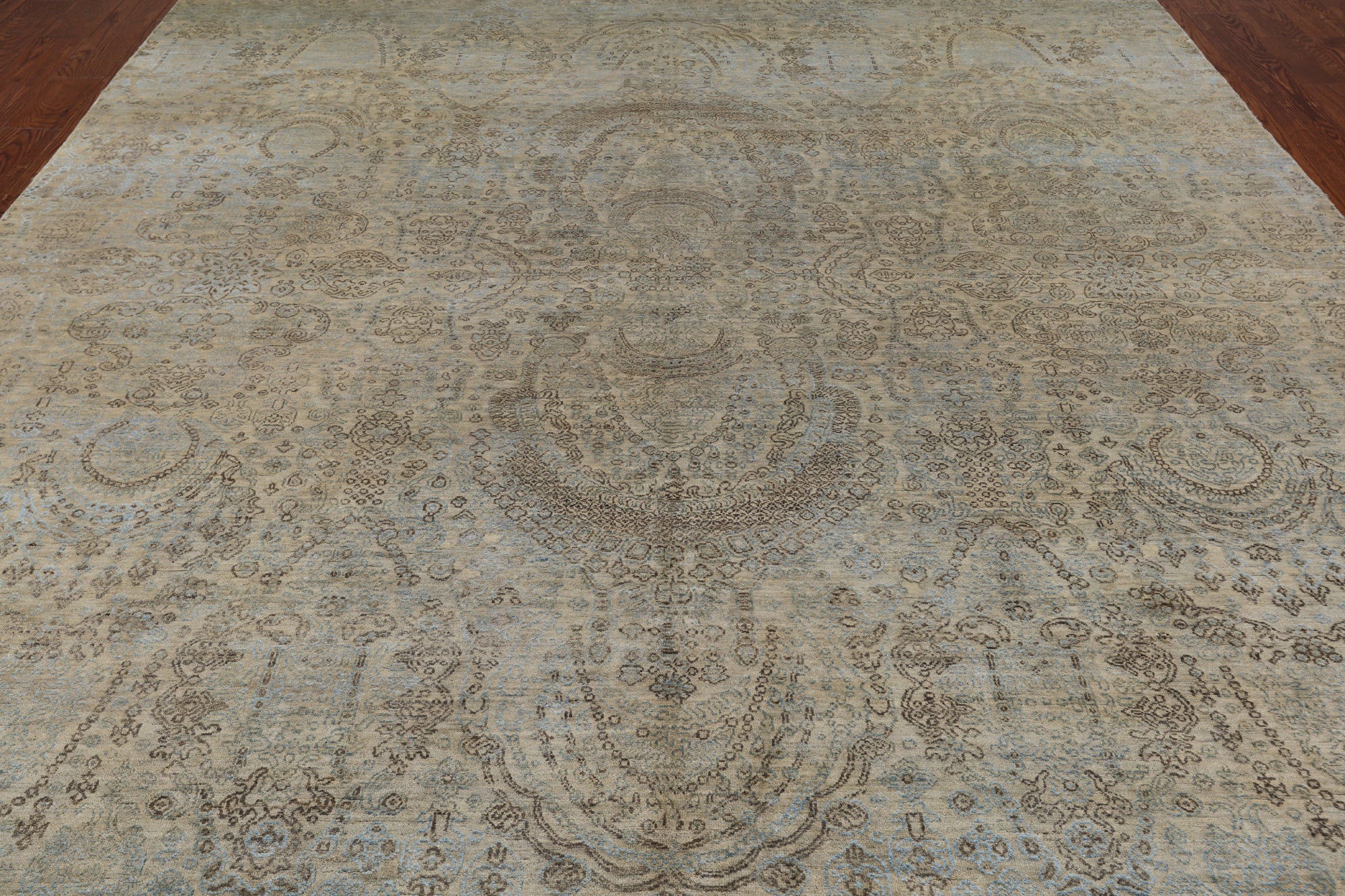 SUPER SALE Contemporary Hand Knotted Wool & Silk Rug - 9' 0" X 11' 8"