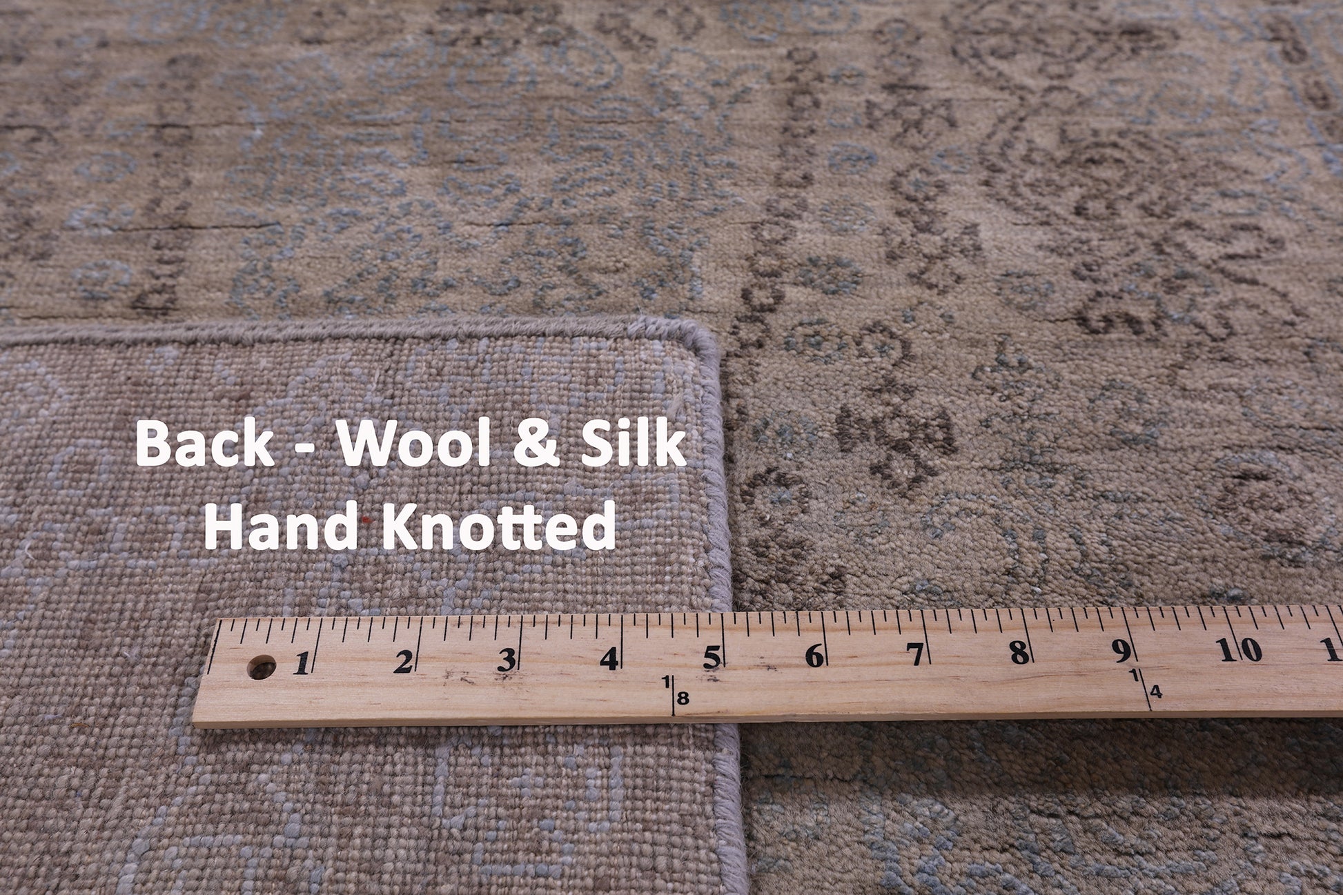 Contemporary Hand Knotted Wool & Silk Rug - 9' 0" X 11' 8" - Golden Nile