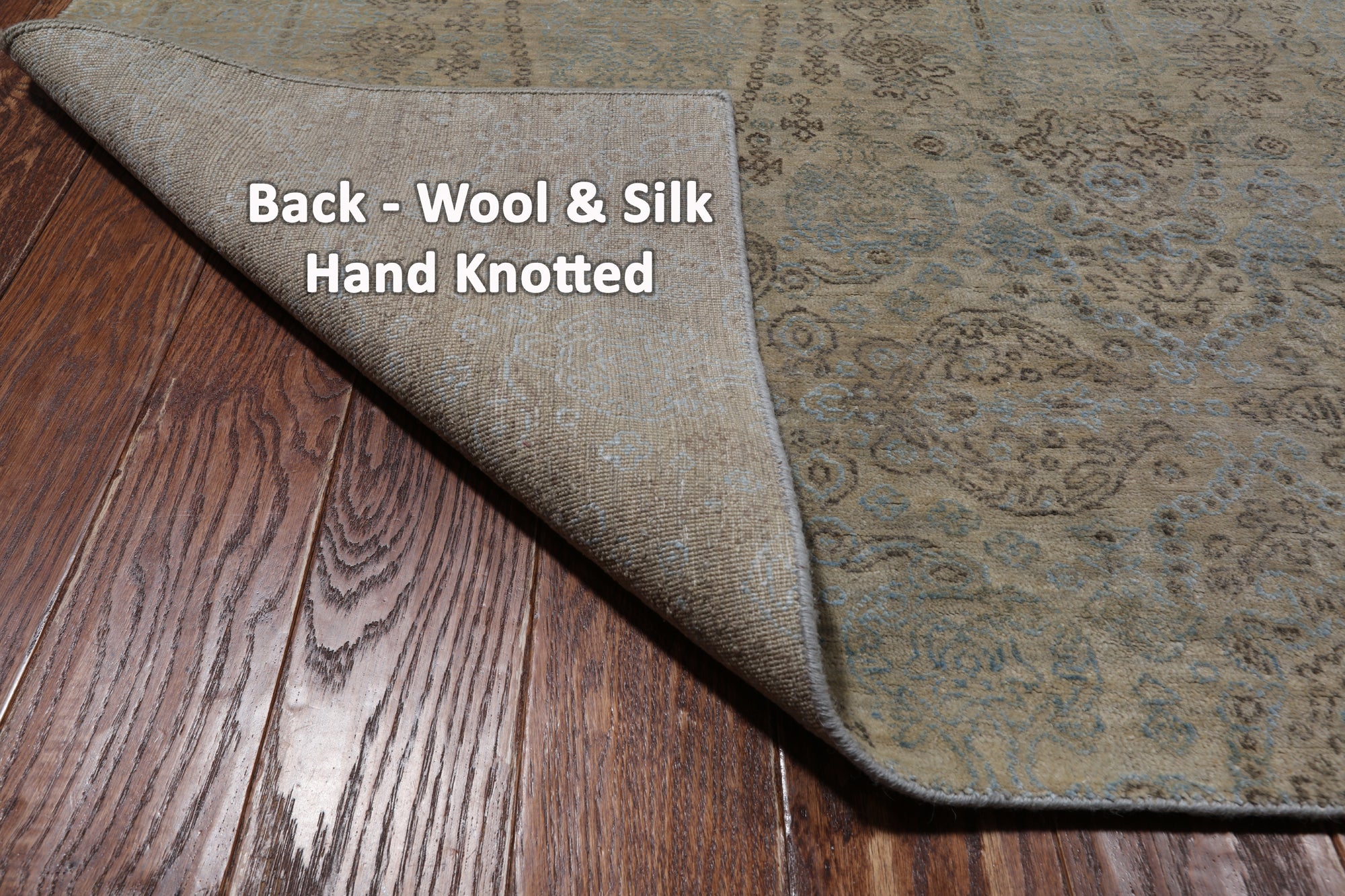 SUPER SALE Contemporary Hand Knotted Wool & Silk Rug - 9' 0" X 11' 8"