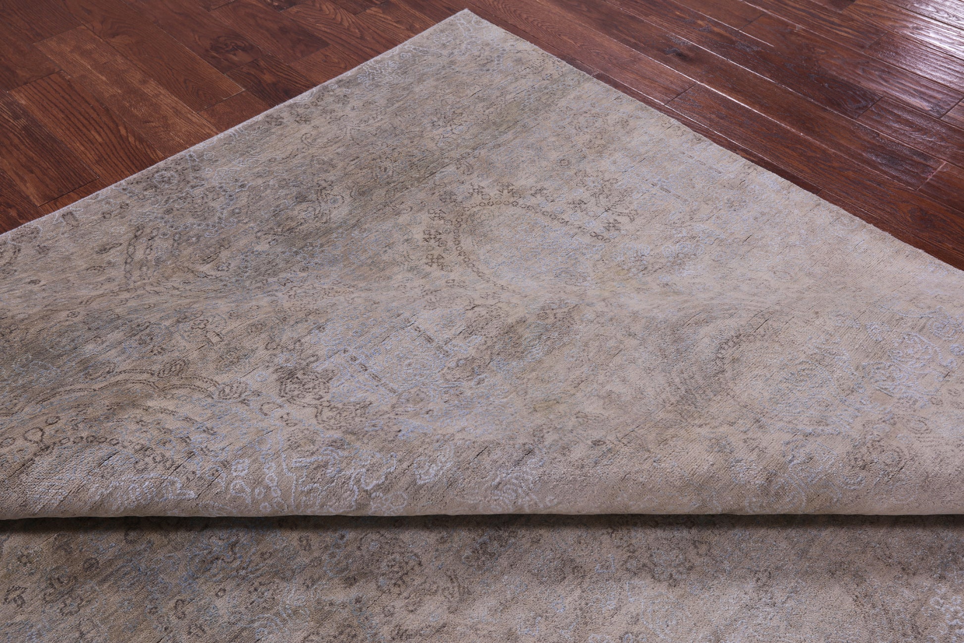 Contemporary Hand Knotted Wool & Silk Rug - 9' 0" X 11' 8" - Golden Nile