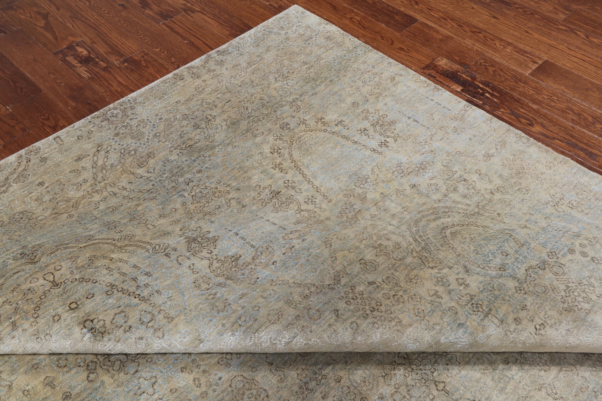 SUPER SALE Contemporary Hand Knotted Wool & Silk Rug - 9' 0" X 11' 8"