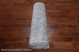 Grey Persian Tabriz Hand Knotted Wool & Silk Rug - 8' 10" X 11' 10"