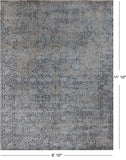 Grey Persian Tabriz Hand Knotted Wool & Silk Rug - 8' 10" X 11' 10"