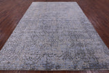 Grey Persian Tabriz Hand Knotted Wool & Silk Rug - 8' 10" X 11' 10" - Golden Nile