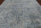 Grey Persian Tabriz Hand Knotted Wool & Silk Rug - 8' 10" X 11' 10"