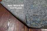 Grey Persian Tabriz Hand Knotted Wool & Silk Rug - 8' 10" X 11' 10"