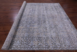 Grey Persian Tabriz Hand Knotted Wool & Silk Rug - 8' 10" X 11' 10" - Golden Nile