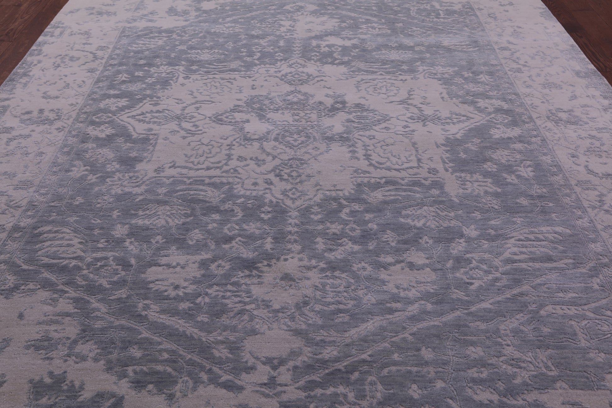 Grey Persian Fine Serapi Hand Knotted Wool Rug - 8' 10" X 11' 11" - Golden Nile