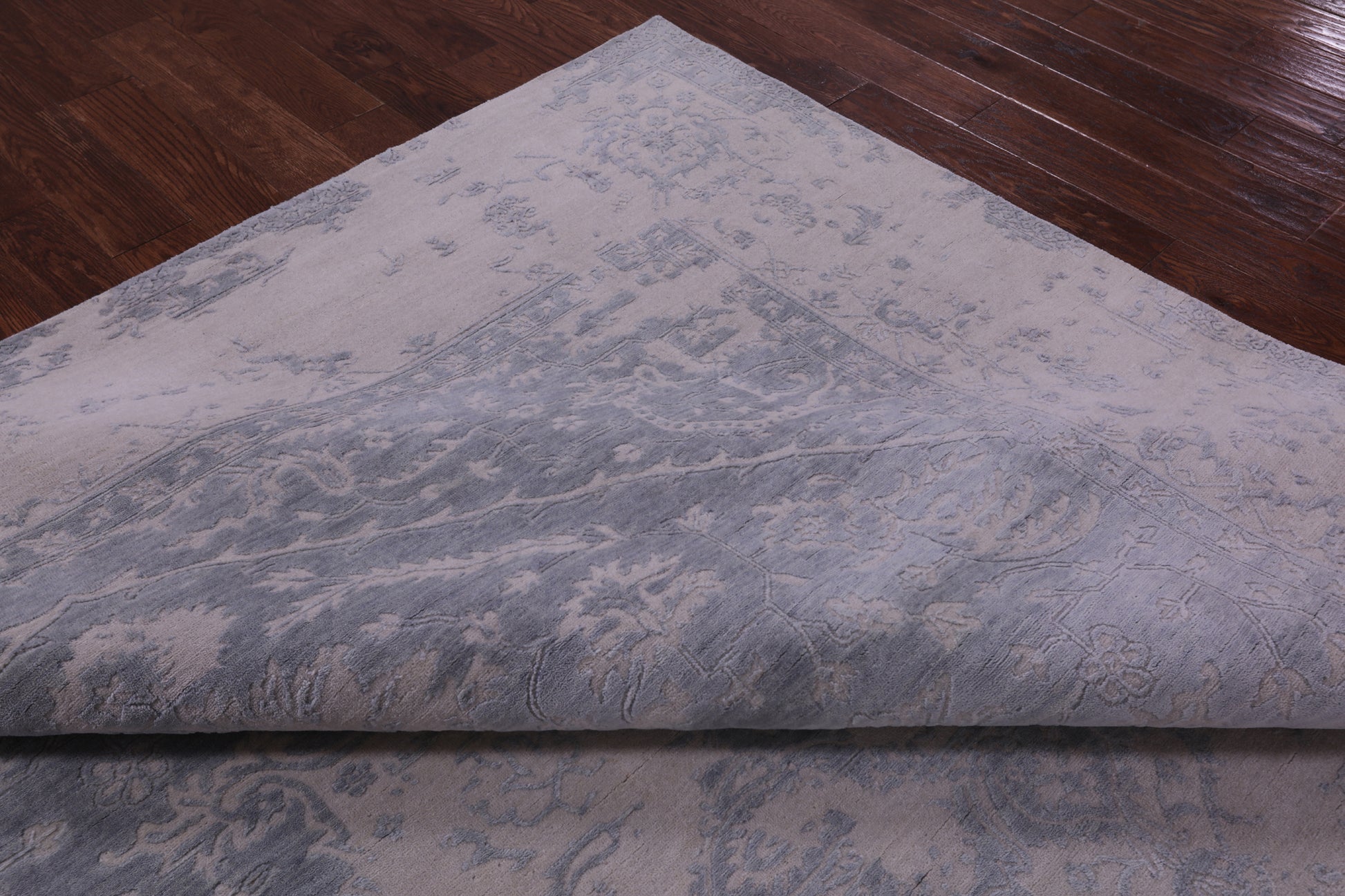 Grey Persian Fine Serapi Hand Knotted Wool Rug - 8' 10" X 11' 11" - Golden Nile