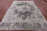 Grey Persian Fine Serapi Hand Knotted Wool Rug - 9' 0" X 11' 11" - Golden Nile