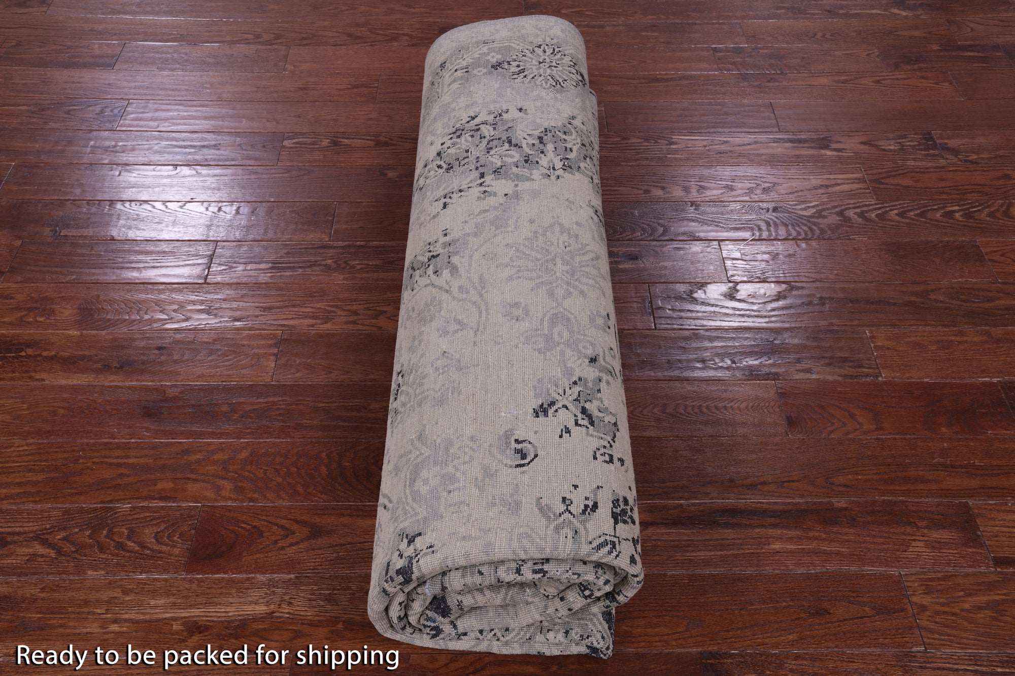 Grey Persian Fine Serapi Hand Knotted Wool Rug - 9' 0" X 11' 11" - Golden Nile