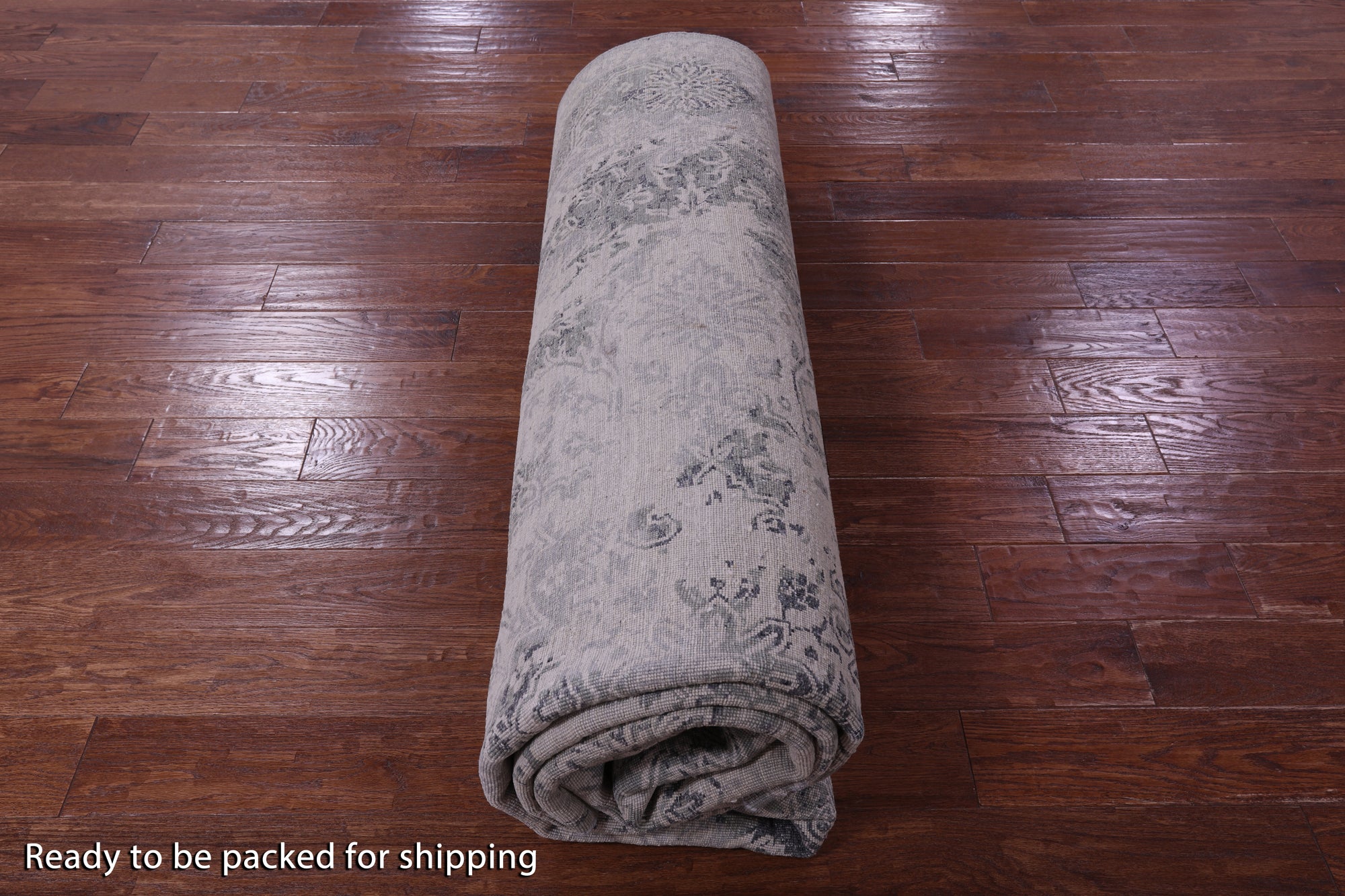 Grey Persian Fine Serapi Hand Knotted Wool & Silk Rug - 8' 10" X 12' 1" - Golden Nile