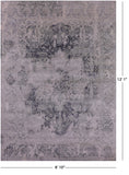 Grey Persian Fine Serapi Hand Knotted Wool & Silk Rug - 8' 10" X 12' 1" - Golden Nile