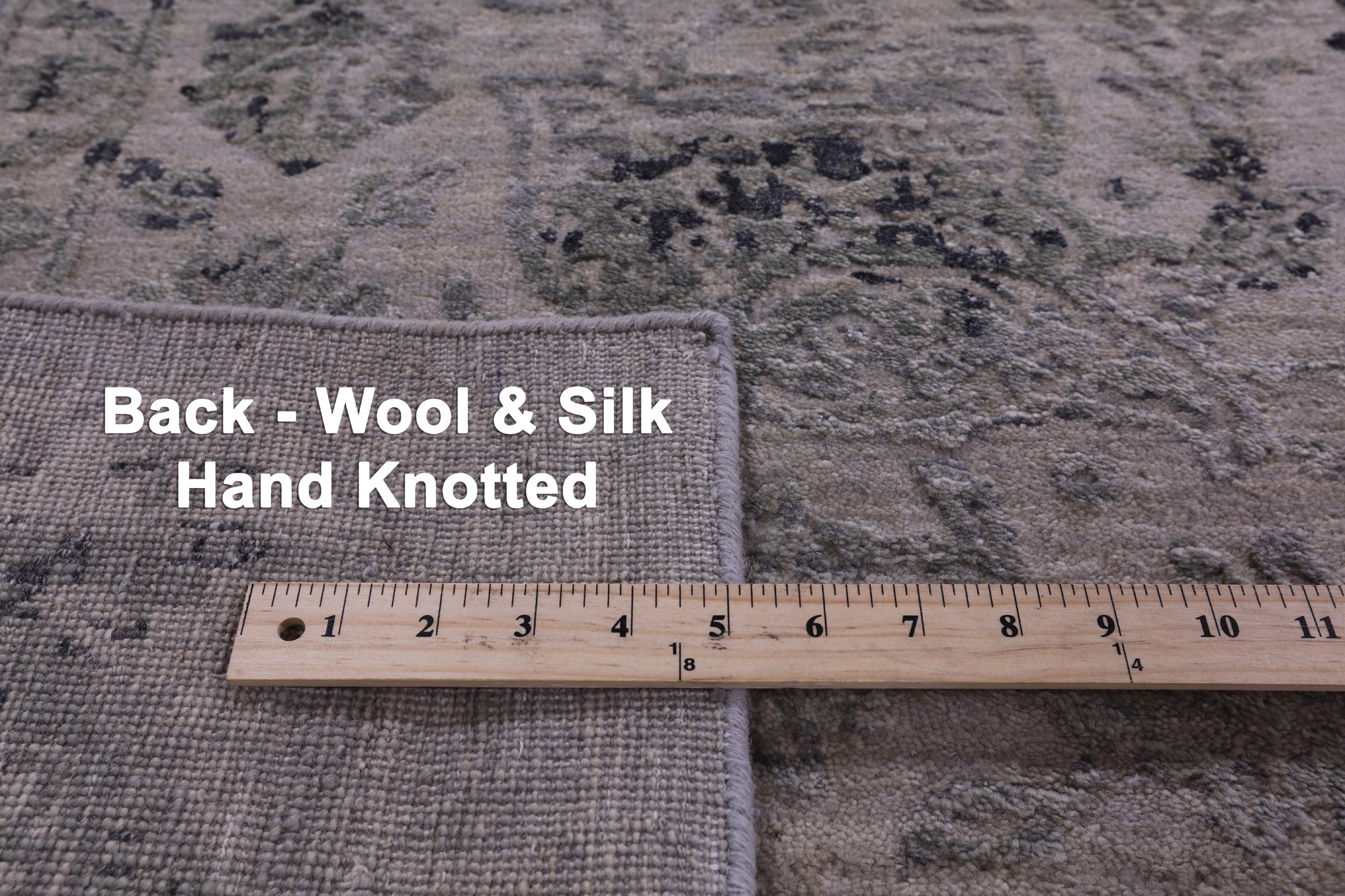 Grey Persian Fine Serapi Hand Knotted Wool & Silk Rug - 8' 10" X 12' 1" - Golden Nile
