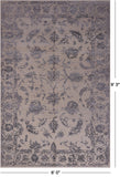 SUPER SALE Ivory Persian Tabriz Hand Knotted Wool & Silk Rug - 6' 0" X 9' 3"