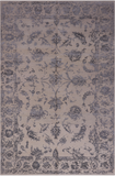 SUPER SALE Ivory Persian Tabriz Hand Knotted Wool & Silk Rug - 6' 0" X 9' 3"