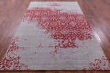 Abstract Contemporary Hand Knotted Wool & Silk Rug - 6' 0" X 8' 11" - Golden Nile
