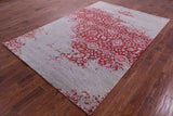 Abstract Contemporary Hand Knotted Wool & Silk Rug - 6' 0" X 8' 11" - Golden Nile