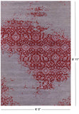 Abstract Contemporary Hand Knotted Wool & Silk Rug - 6' 0" X 8' 11" - Golden Nile