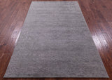 Grey Contemporary Hand Knotted Wool & Silk Rug - 4' 10" X 7' 9" - Golden Nile