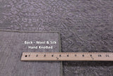 Grey Contemporary Hand Knotted Wool & Silk Rug - 4' 10" X 7' 9" - Golden Nile