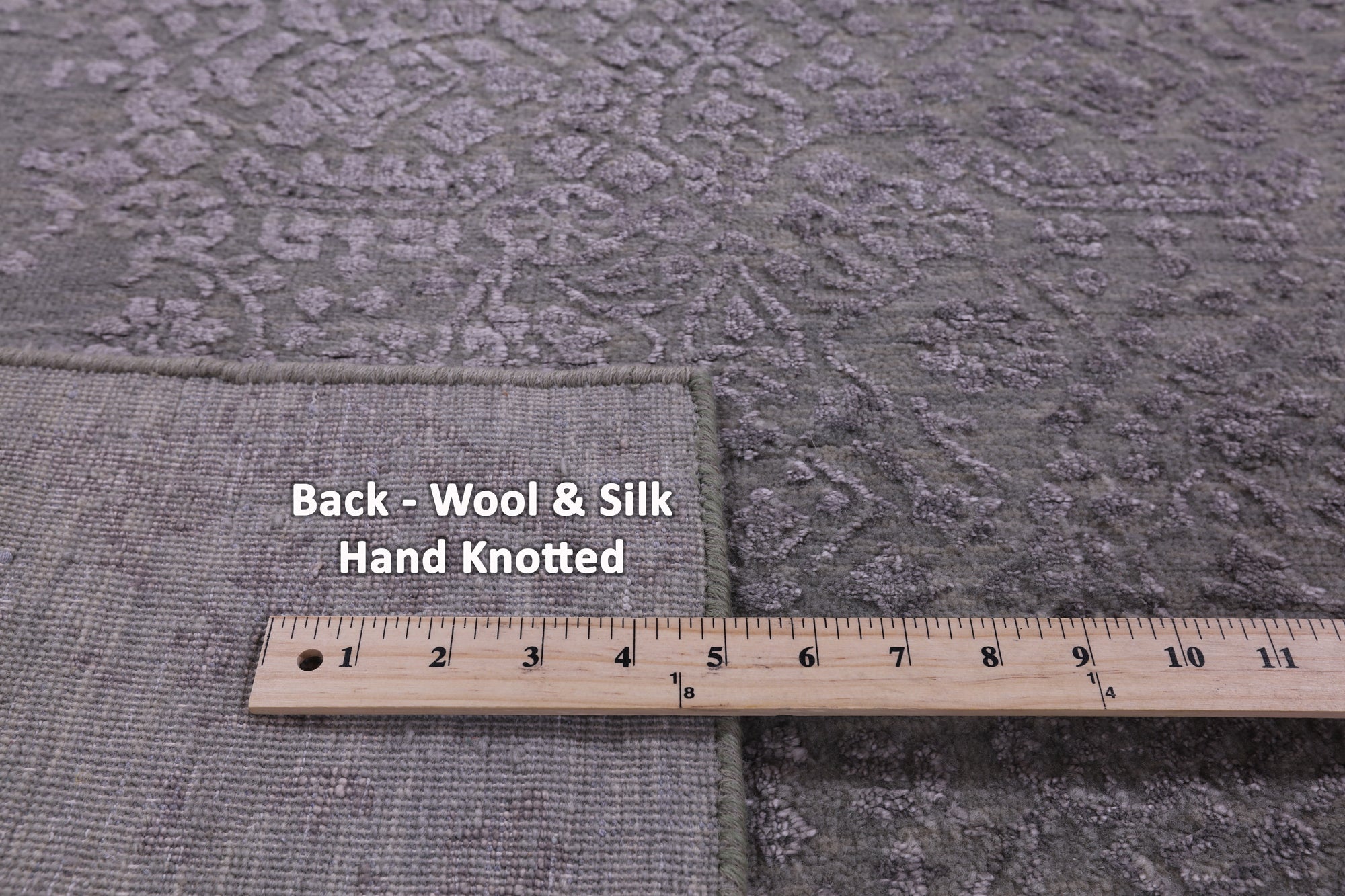 Grey Contemporary Hand Knotted Wool & Silk Rug - 4' 10" X 7' 9" - Golden Nile