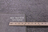 Grey Contemporary Hand Knotted Wool & Silk Rug - 4' 10" X 7' 9" - Golden Nile