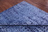 Blue Abstract Contemporary Handmade Wool & Silk Rug - 8' 11" X 12' 0" - Golden Nile