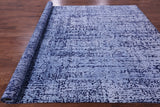 Blue Abstract Contemporary Handmade Wool & Silk Rug - 8' 11" X 12' 0" - Golden Nile