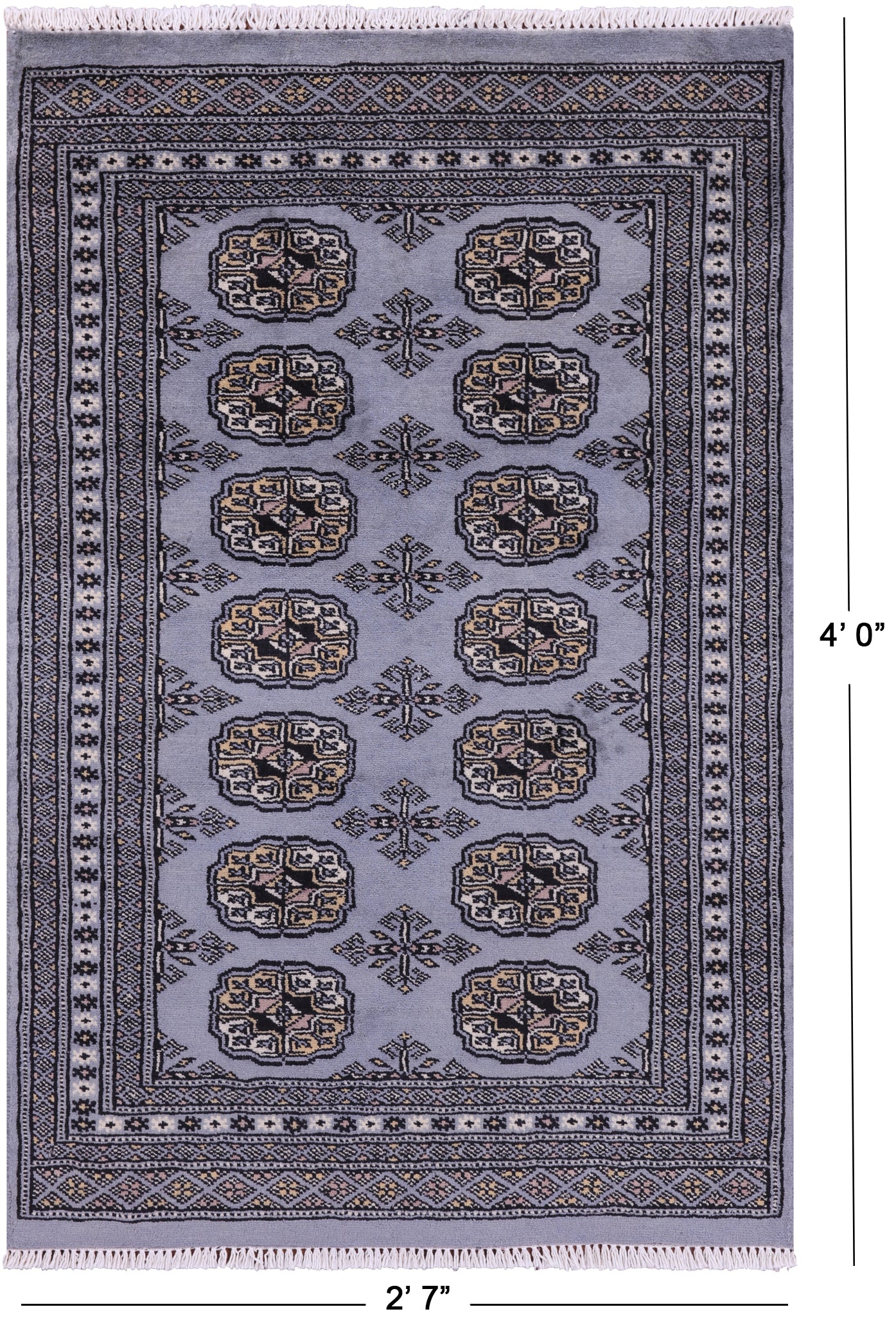 Bokhara Hand Knotted Wool Rug - 2' 7" X 4' 0" - Golden Nile