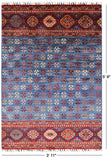 Blue Tribal Khorjin Persian Gabbeh Hand Knotted Wool Rug - 3' 11" X 5' 9" - Golden Nile