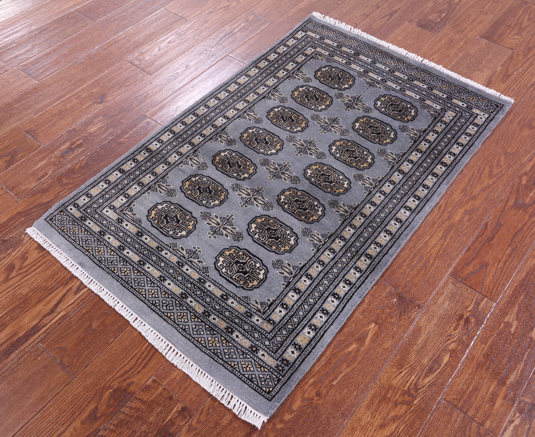 Bokhara Hand Knotted Wool Rug - 2' 7" X 4' 2" - Golden Nile