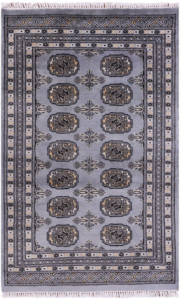 Bokhara Hand Knotted Wool Rug - 2' 7" X 4' 2" - Golden Nile