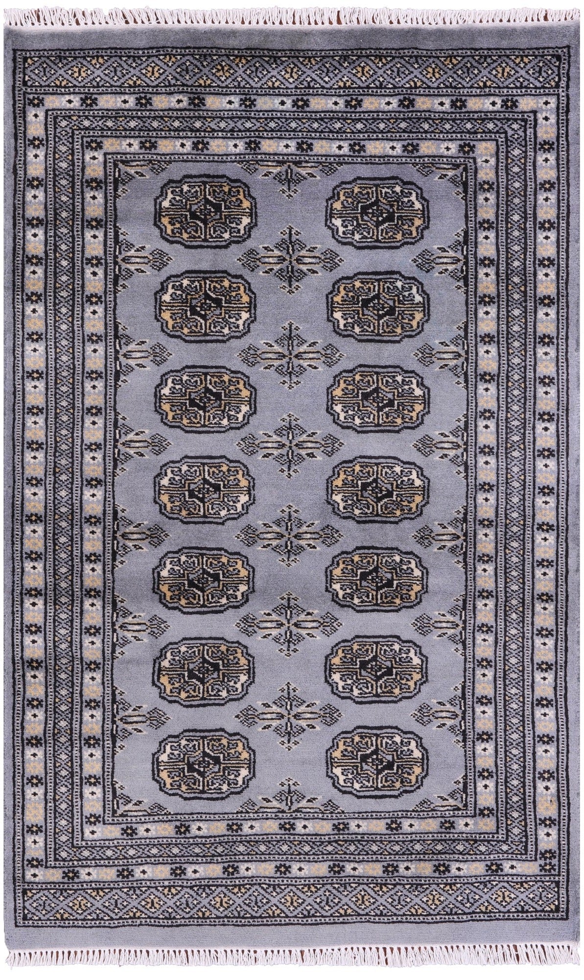 Bokhara Hand Knotted Wool Rug - 2' 7" X 4' 2" - Golden Nile