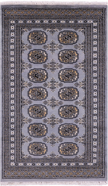 Bokhara Hand Knotted Wool Rug - 2' 6" X 4' 2" - Golden Nile