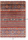 Tribal Khorjin Persian Gabbeh Hand Knotted Wool Rug - 4' 0" X 5' 8" - Golden Nile