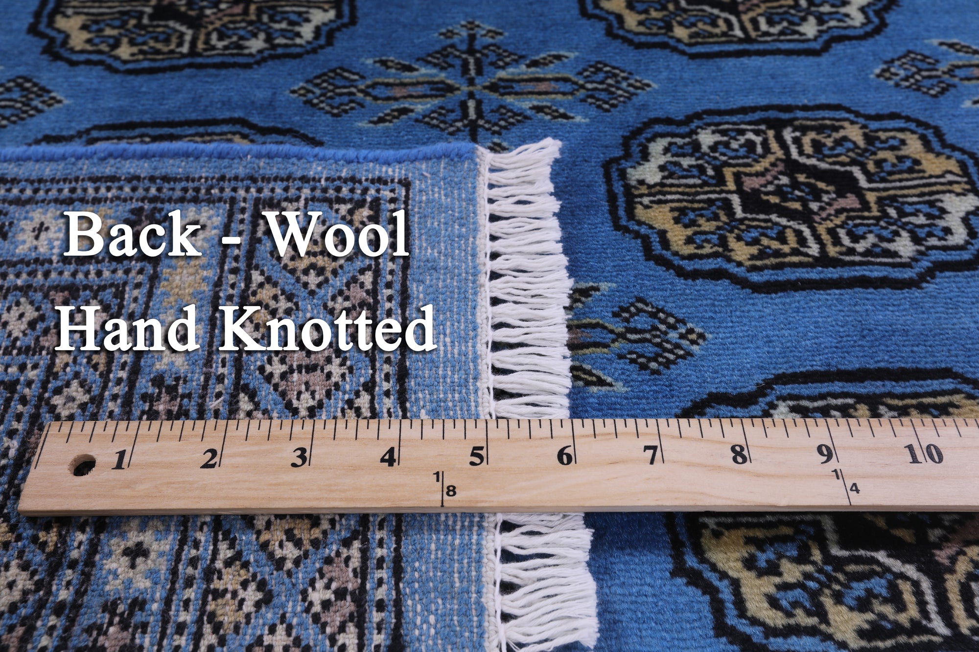 Blue Bokhara Hand Knotted Wool Rug - 2' 7" X 4' 0" - Golden Nile