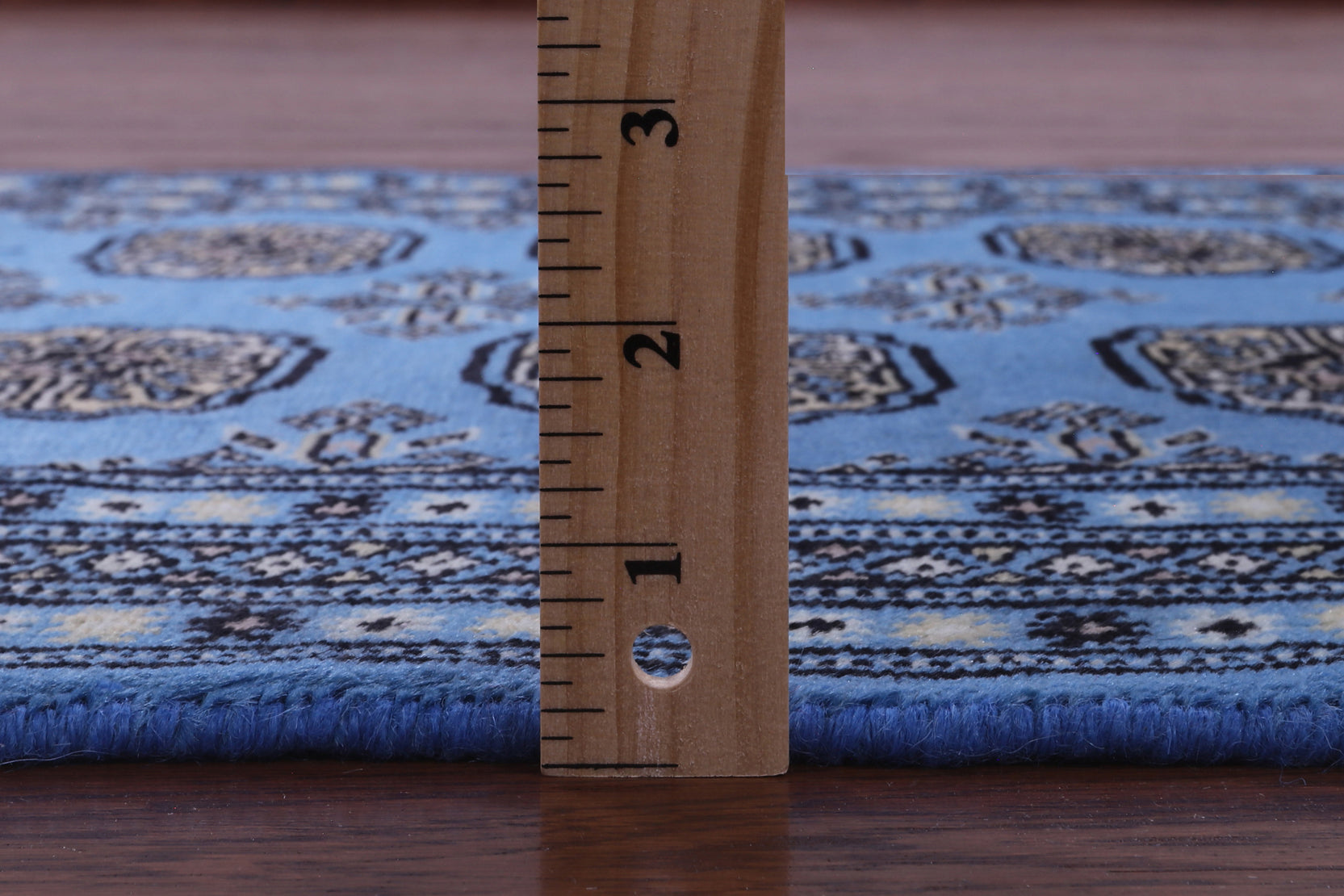 Blue Bokhara Hand Knotted Wool Rug - 2' 7" X 4' 0" - Golden Nile