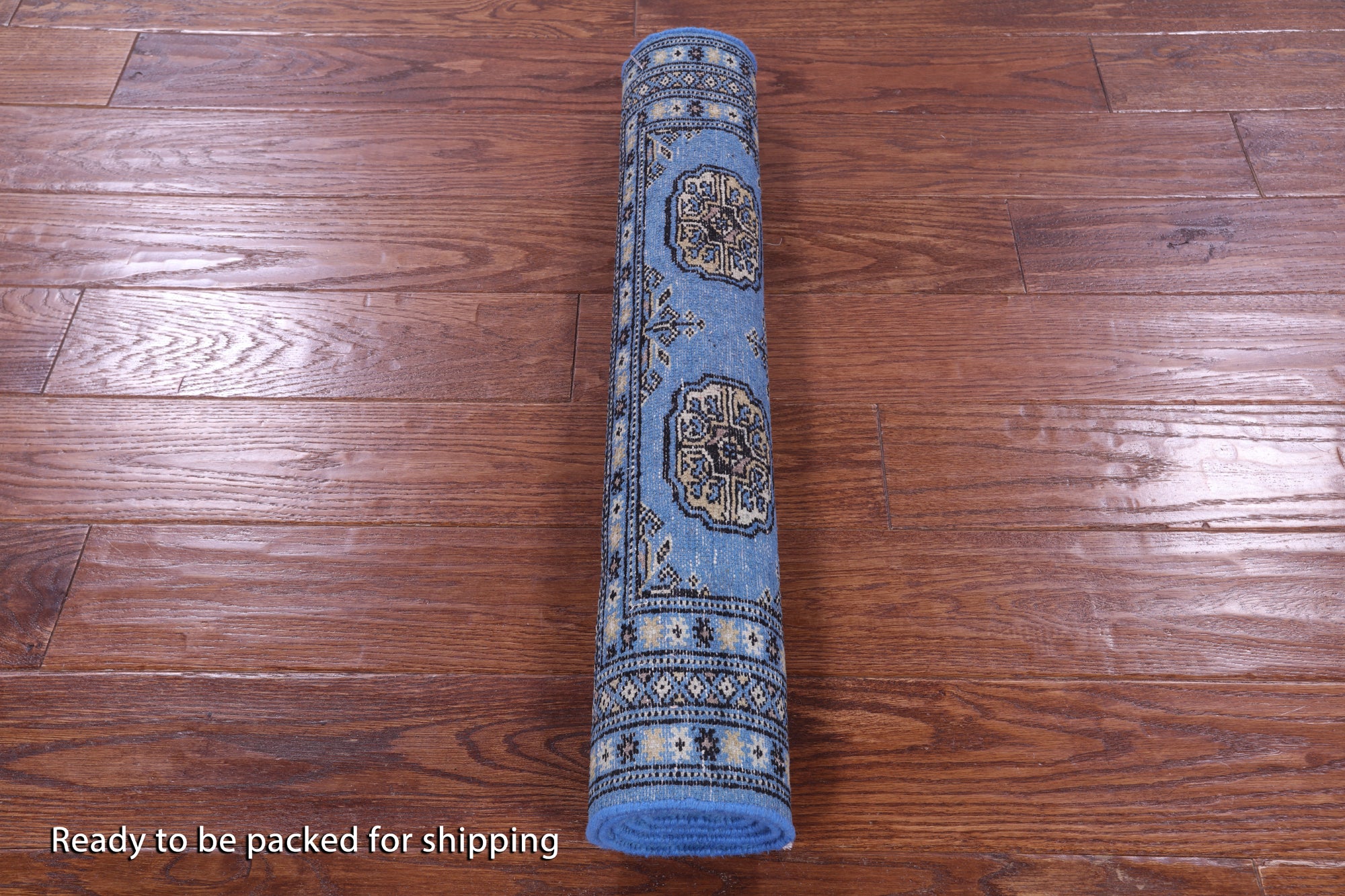Blue Bokhara Hand Knotted Wool Rug - 2' 7" X 4' 0" - Golden Nile