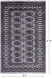 Bokhara Hand Knotted Wool Rug - 3' 2" X 4' 11" - Golden Nile