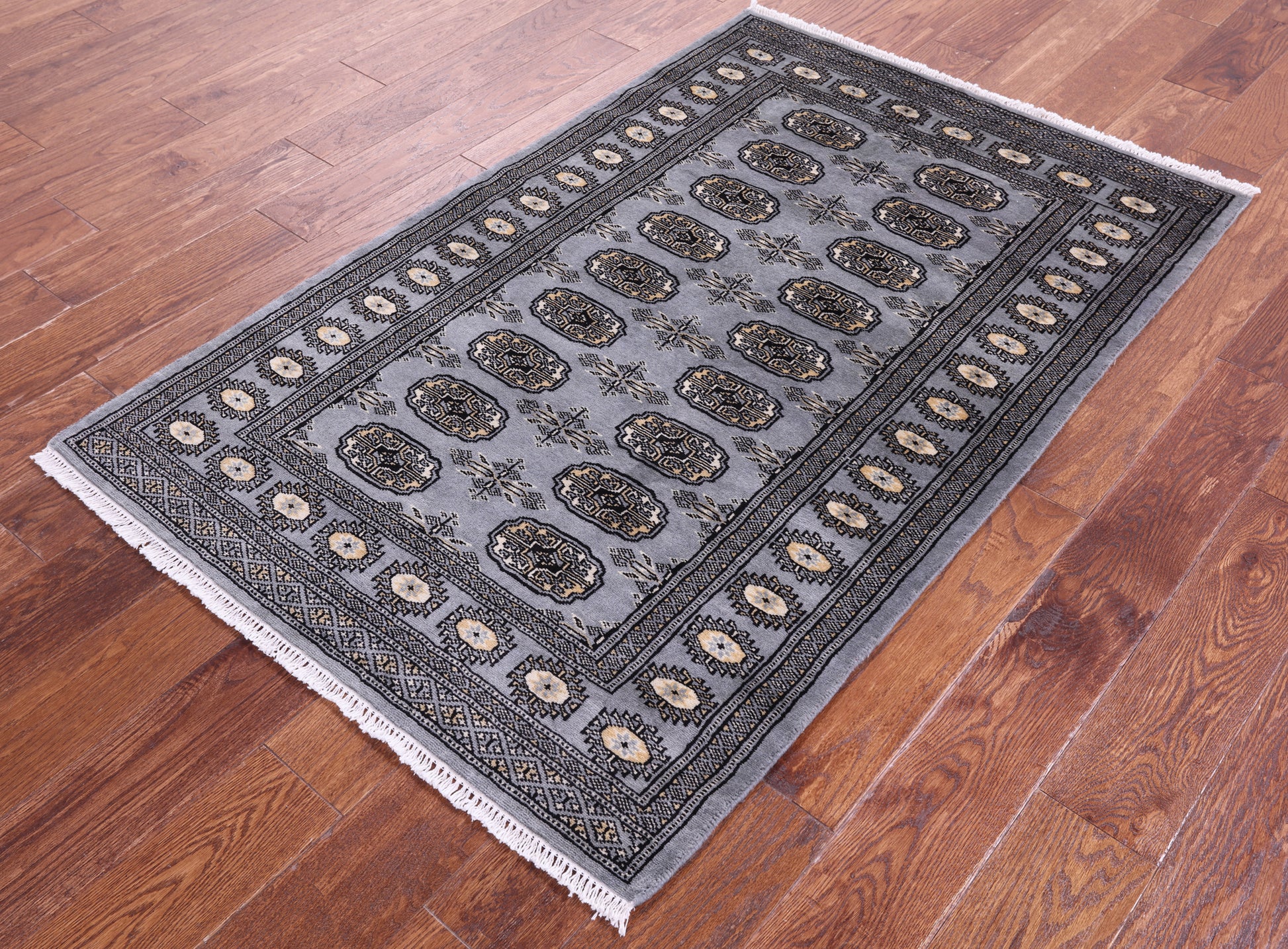 Bokhara Hand Knotted Wool Rug - 3' 2" X 4' 11" - Golden Nile
