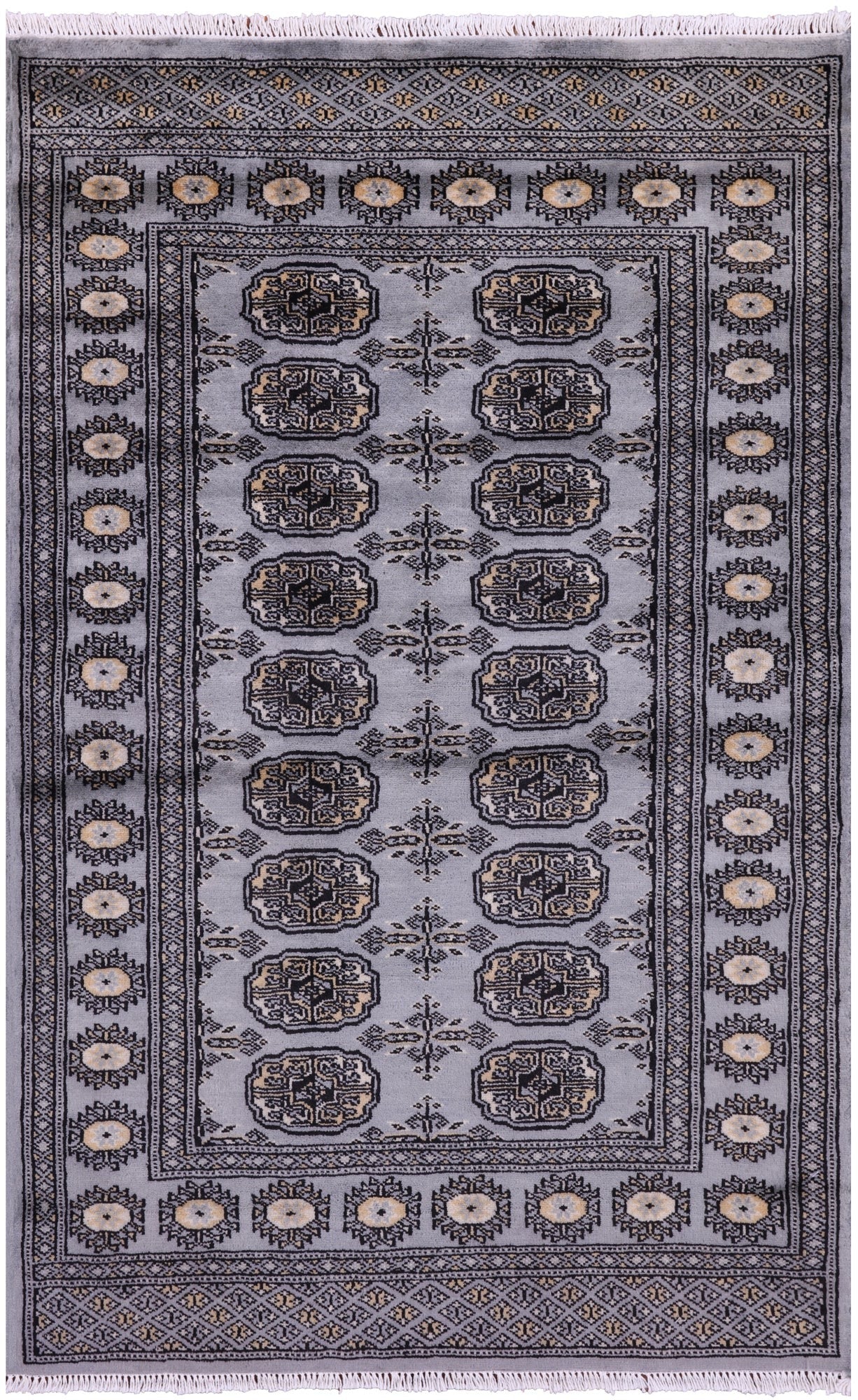 Bokhara Hand Knotted Wool Rug - 3' 0" X 4' 9" - Golden Nile