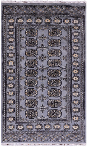 Bokhara Hand Knotted Wool Rug - 3' 1" X 4' 10" - Golden Nile