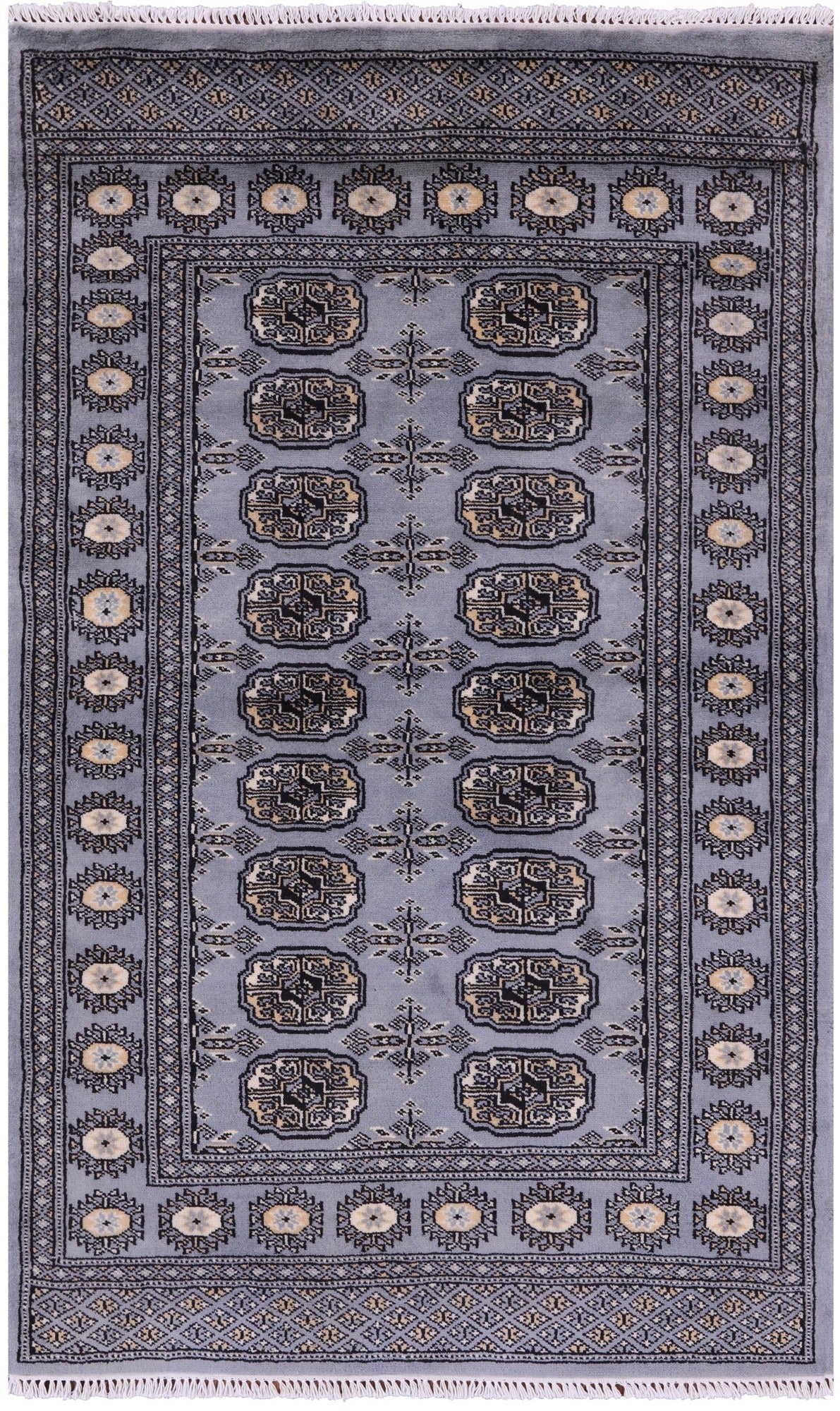 Bokhara Hand Knotted Wool Rug - 3' 1" X 4' 10" - Golden Nile