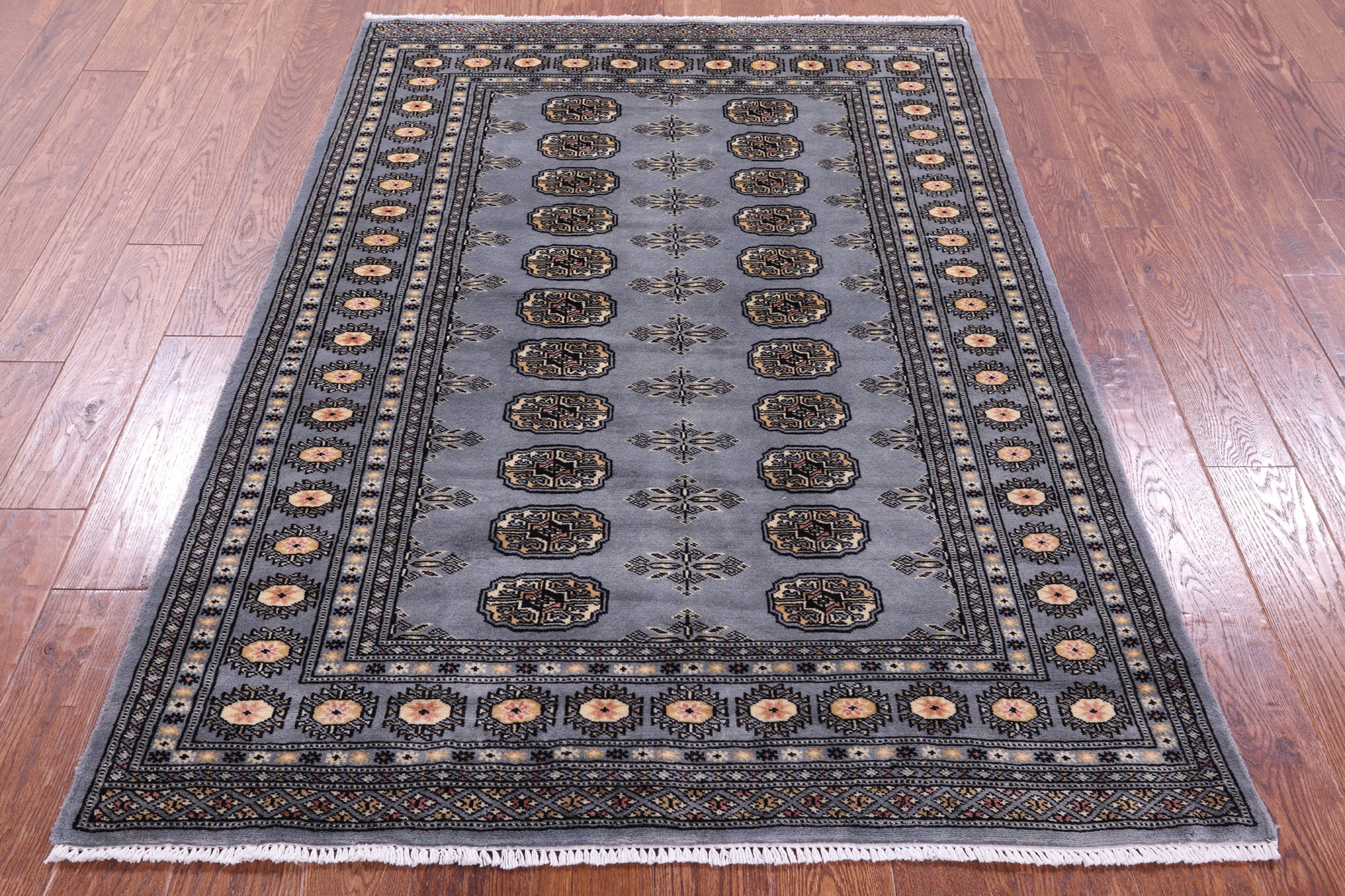 Bokhara Hand Knotted Wool Rug - 4' 2" X 5' 10" - Golden Nile